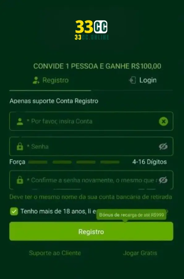 registro e login